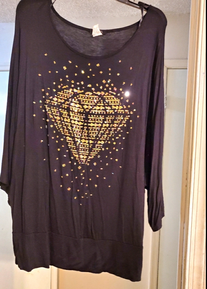 Deb gold glitter top